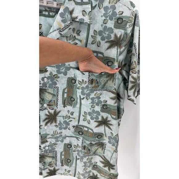 Islands Hawaiian Shirt Made In USA Cotton Blend size XL Surf Hibiscus Wagoneer - Picture 5 of 6